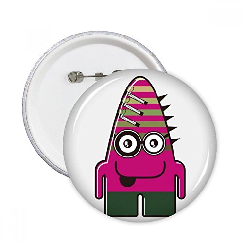 Pins Badge Bouton Thème Alien Monstre Rose, Accessoire Décoration Vêtements Sacs, 5pcs Multicolore