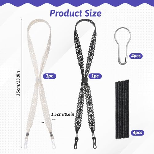 2 correas para sombrero ajustables para mujer miniatura 2