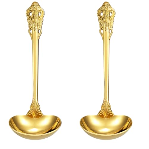 KEAWELL Premium Luxury 2-Piece 7.5-Inch Gravy Ladle Set (2, Gold)