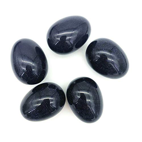 Piedras curativas de arenisca azul en forma de huevo para reiki y decoración mística