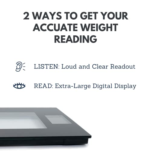 image for Unknown Extra Wide Glass Talking Digital Scale- The Scale That Talks! 