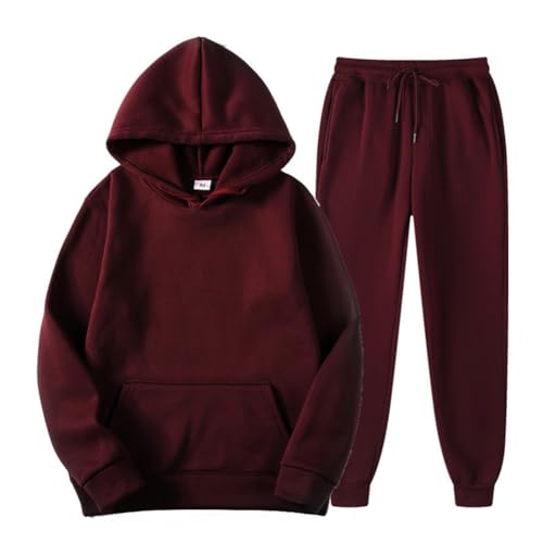seiveini Jogginganzug Herren Kapuzenpullover mit Lang Hose Sportanzug Herren 2 Teiliges Unisex Sport Outfit Freizeit Sets Workout Gym Running Pyjama Anzug Casual A Weinrot M seiveini Jogginganzug Herren Kapuzenpullover mit Lang Hose Sportanzug Herren 2 Teiliges Unisex Sport Outfit Freizeit Sets Workout Gym Running Pyjama Anzug Casual A Weinrot M