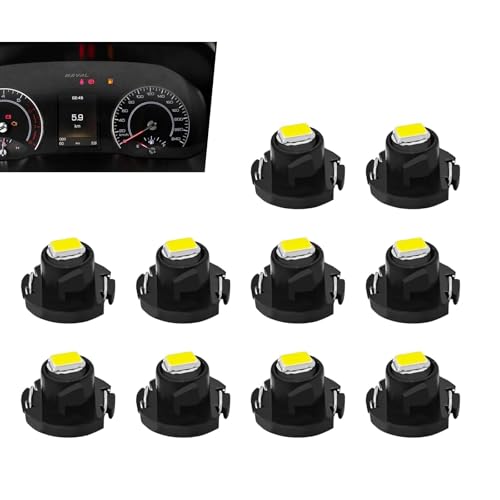 Image of 10PCS T4.2 LED Bulb Car Interior Lights, T4 Bulbs Dash Light, 10mm Base 3030 SMD Chip Neo Wedge LED Instrument Cluster Bulb, Super Bright Climate Control Switch Indication Bulbs (White)