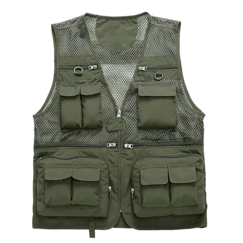 Gilet de pêche en maille pour homme veste légère avec 12 poches