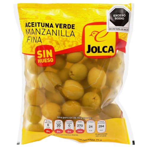 Jolca Aceitunas Manzanilla Verdes, sin Hueso, 180g