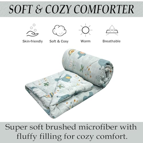 Image of MORADO Glace Cotton AC Comforter /Blanket /Quilt for Double Bed | Ultra Soft & Lightweight | All Season Reversible Comforter | Cozy Bedding for Home & Hotel | Size 90x100 Inches,Baby & Elephants,Double