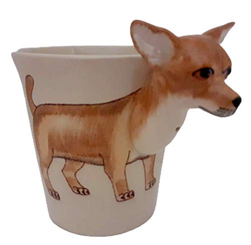 Chihuahua Hund 3D Tasse Becher aus Keramik mit Hundemotiv Chihuahua