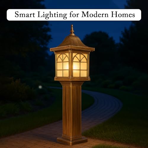 Image of GIGAWATTS 1266 30 Outdoor Garden Light - 101% Rust & Waterproof Die-Casting Aluminium Exterior Lamp for Garden, Boundary Street & Home Entrances (B22 Holder, Bulb Not Included, Gold)