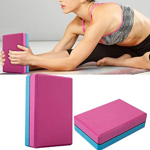 WESEEDOO Yoga Block Foam Yoga Brick Dance Blocks Yoga Block Set Yoga Set Yoga Support Blocks Pilates Blocks Support Deepen For Yoga High Density Foam Block pink-blue,2pcs
