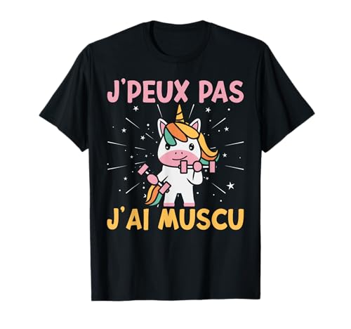 BK Gym T-Shirts Musculation Exercice Cadeaux Licorne T-Shirt Noir Musculation Licorne T-Shirt S Unisex-Adulte Coupe Classique Col Rond Manche Courte Coton, Polyester
