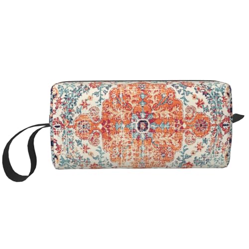 JKJOJIA Ethnic Boho Makeup Bag Organizer Small Cosmetic Bags Portable Travel Toiletry Bag With Handle Simple Accessories Storage Zipper Pouch For Women Girl
