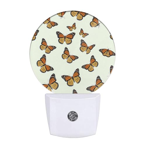 Image of EKOBLA Monarch Butterfly Night Light, Butterfly Night Lights Plug Into Wall with Dusk to Dawn Auto Sensor for Bedroom, Bathroom and Corridor