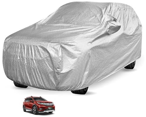 Image of Auto Hub Waterproof Car Cover Compatible with Br-V with Mirror Pocket, Soft Cotton Lining, Waterproof Br-V Car Cover- Metallic Silver
