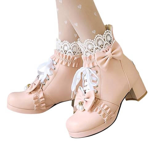 Ankle Boots for Women Gothic Platform Boots Black Steampunk Booties Lace up Chunky Booties Punk Shoes with Zipper4