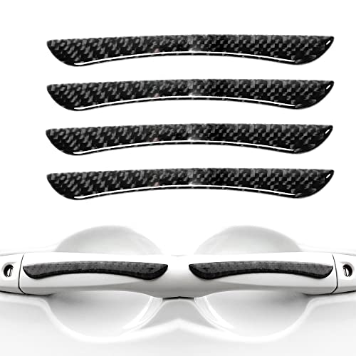 Image of Anti-Scratch Protector Trim,Carbon Fiber Emblem Door Open Rearview Mirror Shell Protector Side Mark Stickers Decals Badge Labeling Sports Decoration Lossless Installtion Accessories 4 Packs