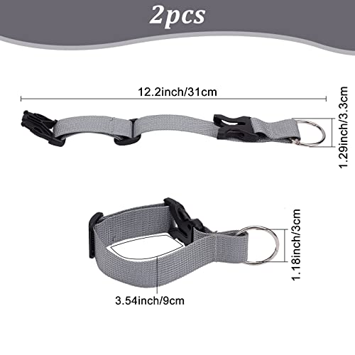 Image of GORGECRAFT 2Pcs Luggage Straps Coat Jacket Gripper Holder Suitcase Belt Clip Ring Hook White Adjustable Belt Straps with Iron Hinged Rings and Plastic Release Buckle Polyester Travel Accessories