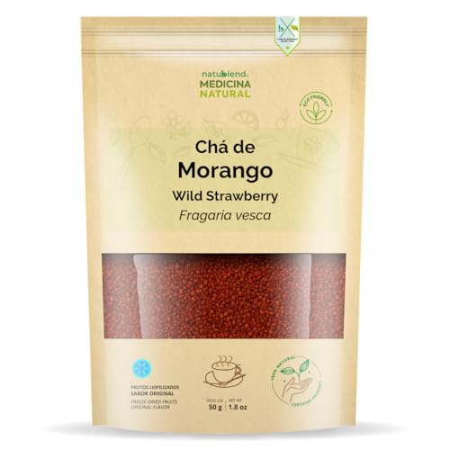 Chá de Morango, Frutos Liofilizados, Medicina Natural, 50g