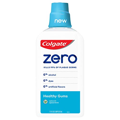Colgate Zero for Healthy Gums Alcohol Free Mouthwash with CPC (Cetylpyridinium Chloride), Natural Spearmint - 515 mL, 17.4 Fluid Ounce