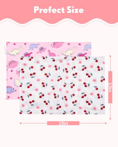 Image of ALVABABY Toddler Pillowcases 2 Pack Organic Cotton Fit 13 inchx 18 inch or 12 inchx16 inch Kids Pillow Cover Envelope for Girl Boy 2TPE53A | Envelope for Girl Boy Travel(Pillowcase Only)
