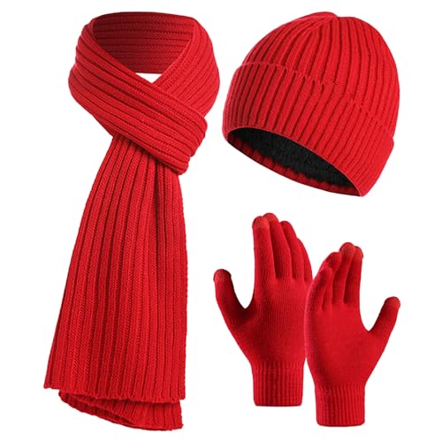 Winter Scarf, Hat, and Gloves Set for Women and Men - Warm Knit Long Soft Scarf and Gloves Gift