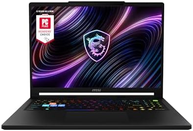 msi Raider A16 HX 16” 240Hz QHD+ Gaming Laptop: AMD Ryzen 9-8940HX, NVIDIA Geforce RTX 5080, 32GB DDR5, 2TB NVMe SSD, Type C, Wi-Fi 7, Win 11 Home: Core Black B8WI-023US