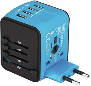 Castries Universal Travel Adapter, All-in-one Worldwide Travel Charger Travel Socket, International Power Adapter