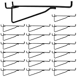 DAJAVE 20 Pack Metal Pegboard Hooks 6 inch Pegboard Shelf Brackets Fits 1/4 Pegboard, Heavy Duty Peg Board Hook Black Peg Board Shelving for Organize Workbench, Garage, Craft Room, Retail Shop