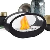 Chimenea de Sobremesa,Estructura Metálica Y Carcasa De Vidrio Templado Antiviento,Chimenea de Sobremesa para Interior | Uso En Jardín, Mesa Comedor, Balcón, Patio, Salón Y Terraza