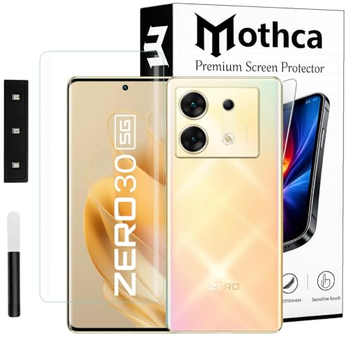 Image of Mothca Curved UV Tempered Glass Screen Protector for Infinix Zero 30 | Transparent | Pack of 1 | Full Screen Coverage with UV Installation Kit