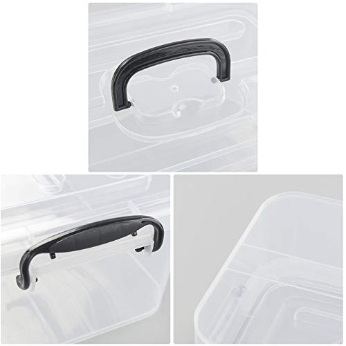 Bringer-2-Pack-Plastic-Storage-Boxes-8-L-Clear-Latch-Boxes