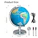 Sexacohu 8'' Illuminated Globe for Kids(World Globe with Stable Heavy Metal Base Rewritable Easy-Read High Clear Map Educational Interactive for Children Learning STEM Toy Present for 3+ Years Old)