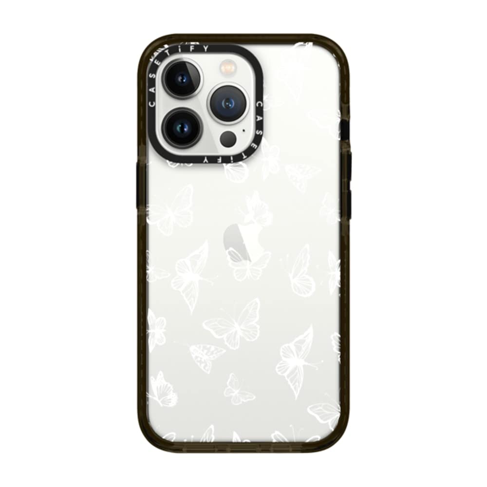 CASETiFYImpact Case for iPhone 13 Pro - White Butterfly - Clear Black