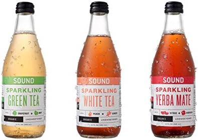 SOUND Sparkling Organic Tea - Caffeinated Sampler Pack 12 Ounce, 12 Count