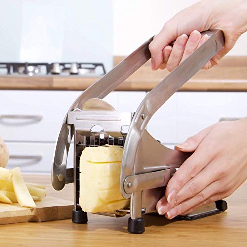 Image of Yorten French Fries Potato Chips Strip Cutting Cutter Machine Maker Slicer Chopper Dicer+2 Blades Maker Slicer Chopper Dicer + 2 Blades Material. Silver