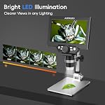 7" LCD Digital Microscope 1200X Magnification, 1080P Coin Microscope with Metal Stand | 8 LED Lights & Ultra-Precise Focus | Coin, Stamp, Windows/Mac Compatible