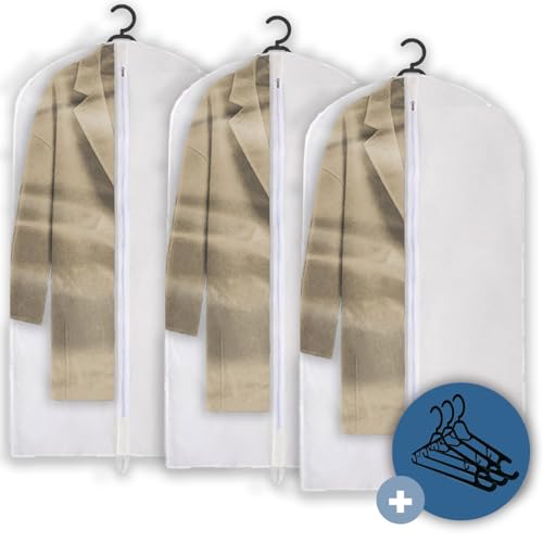 Capa Protetora para Terno TNT Respirável com Zíper Visor Transparente 10 Peças (Branco)