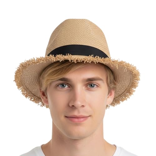Sombrero de playa genérico de pajita de ala ancha para carnaval, sombrero de vaquera occidental, para verano, fiesta, actividades al aire libre, vacaciones, viajes, piscina, golf, pesca