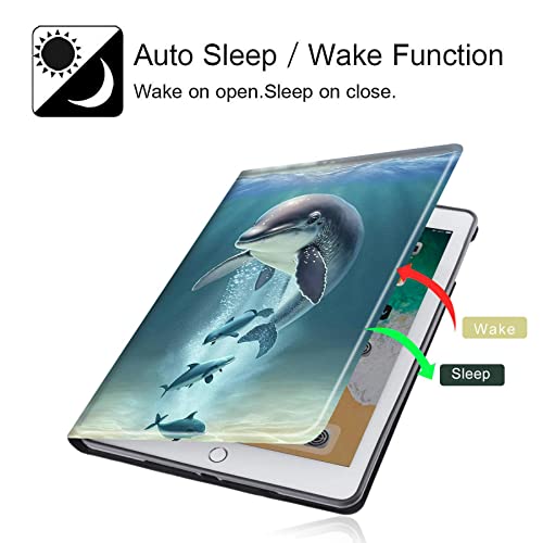 Case For Samsung Galaxy Tab S7 Fe 2021/Tab S8 Plus 2022,360 Degree Rotating Fold Stand Cover With Auto Wake/Sleep For Galaxy Tab S7 Plus/Tab S8+ /S7 Fe 12.4 Inch,Dolphin Animal #TOP3