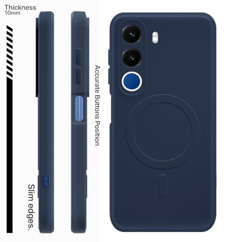 Image of Outlouders Back Cover for Realme C100x | Soft Matte Silicone | Slim Fit | Magnetic-Safe Logo Design (Magnetic-Safe Not Compatible) | Shockproof | Camera Protection Bumper Case (Blue)