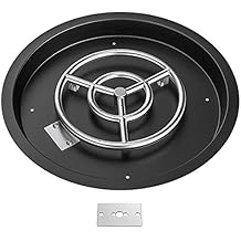 Skyflame Round Fire Pit Burner Pan Fire Bowl with Burner Ring - Drop-in Style - Made of Stainless Steel - 19 inch