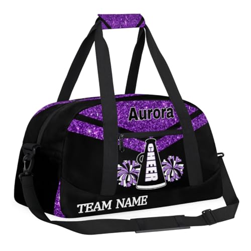 Personalized Children Gym Bag Girl Travel Duffle Bag Custom Cheer Bag Girl Customize Sport Duffel Bag with Name, 18.9L*8.7H *10.6W In3