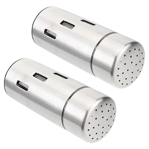 MAGICLULU 2pcs Stainless Steel Pepper Salt Mills Shakers Salt Box Spice Dredger Food Grade Easy to Clean