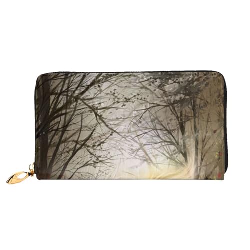 Portefeuille en cuir avec fermeture éclair motifs licornes fantaisie pour homme et femme