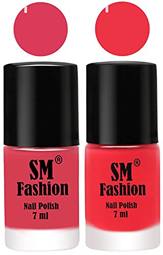 Image of Long Lasting Nail Polish | Nail Paint Combo 7 ml Each) - Set of 2 Rose-Rose Pink