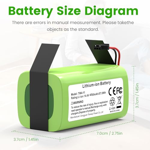 Batería de repuesto de 4000 mAh para Deebot N79 y RoboVac 11S 7