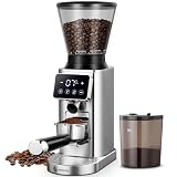 AMZCHEF Kaffeemühle Elektrisch, 48 Mahlgrade, Speicherfunktion, Edelstahl