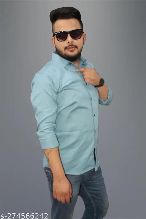 Image of Men's Cotton Casual Shirt, Brown, Full Sleeves, Regular Fit
