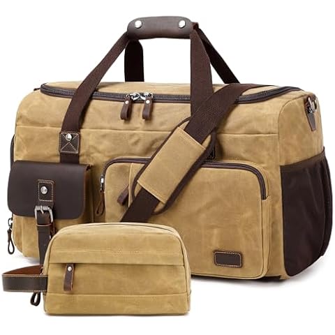 SHENHU Travel Duffle Bag Weekender Bag with Shoe Compartment Overnight Bag for Men Travel Bag Carry On Lugguage Brown Cover