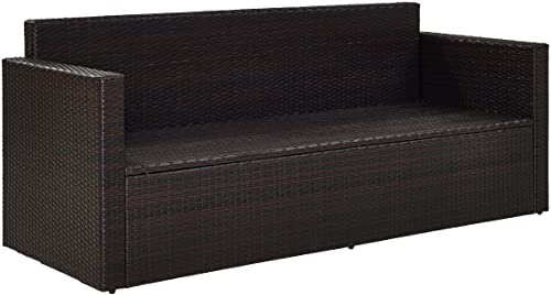 Crosley Furniture Ko70048Br-Sa Palm Harbor Outdoor Wicker Sofa, Brown With Sand Cushions #TOP6