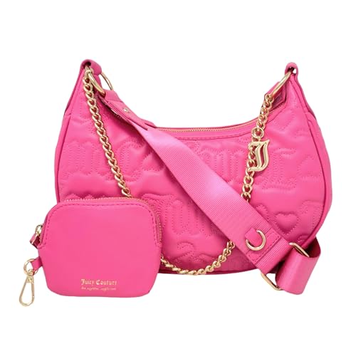 Sac à bandoulière Juicy Couture Puff Half Moon rose avec pochette femme